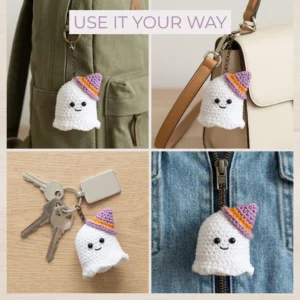 Crochet Handmade Keychain Cute Ghost Gift