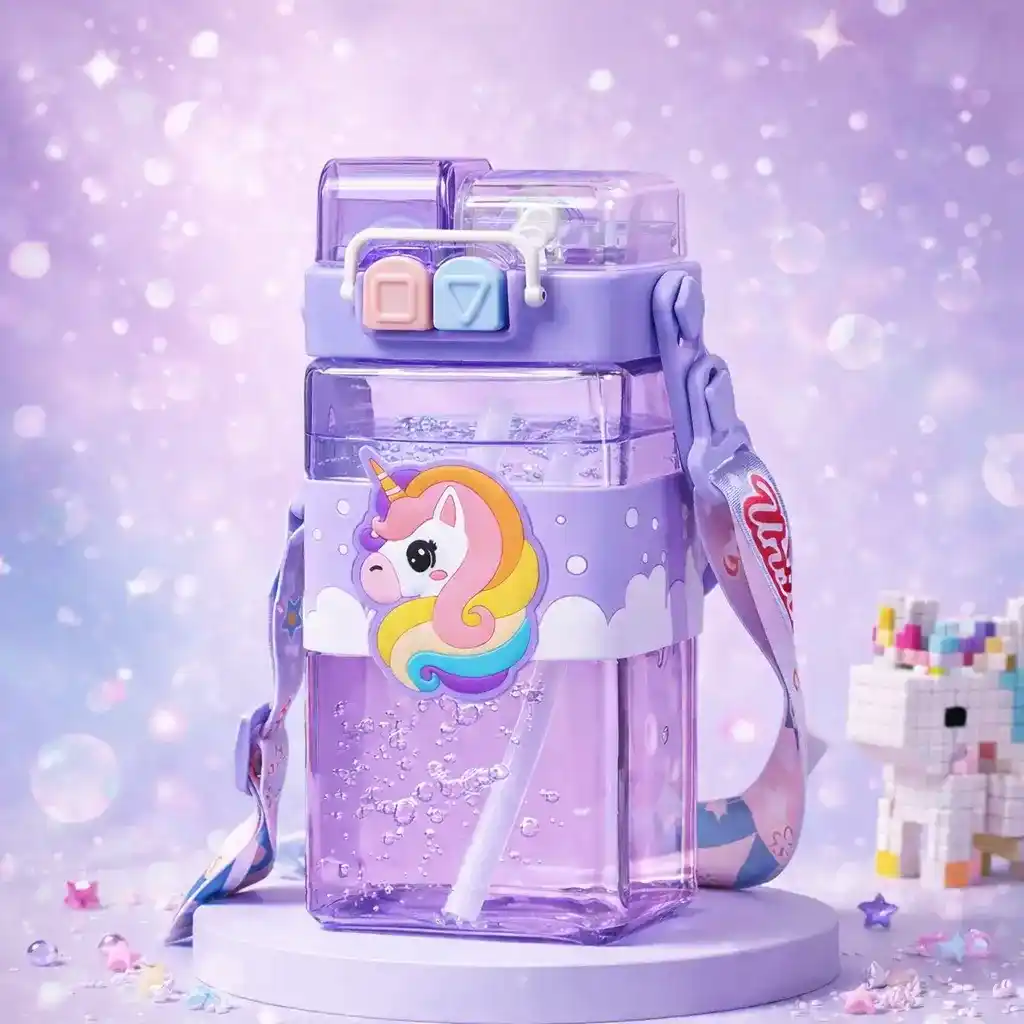 520ML Anti Leak Unicorn Kids Water Bottle