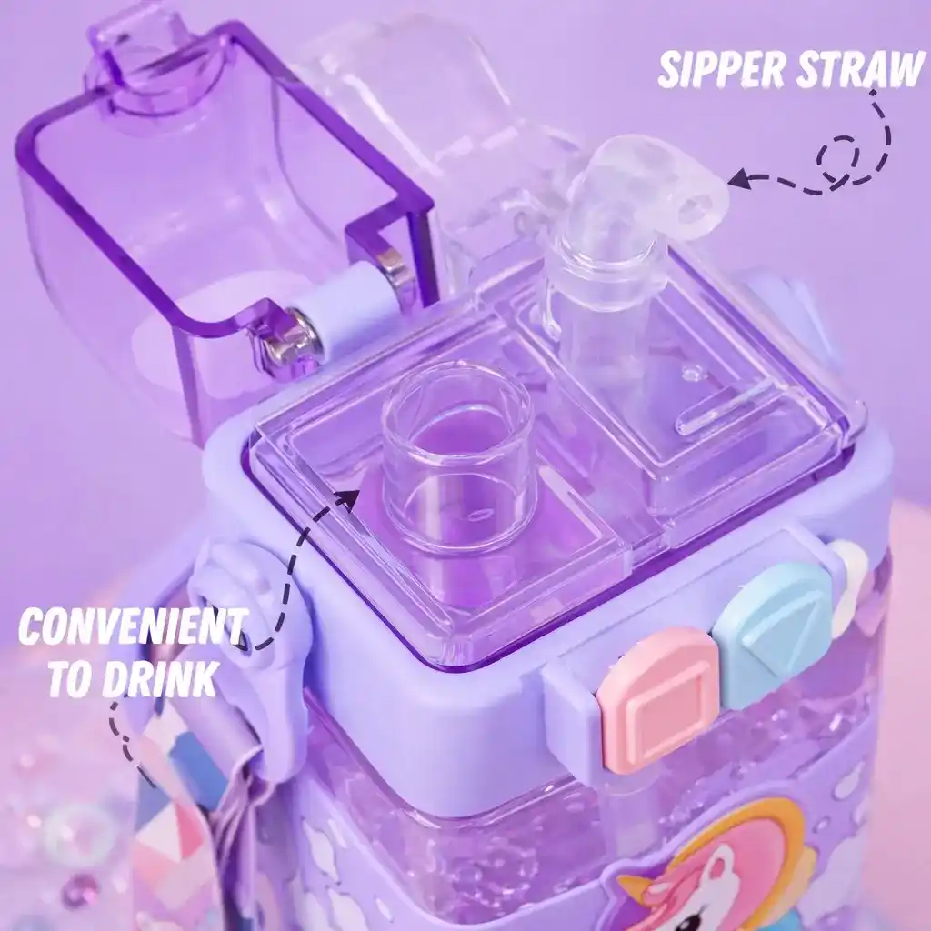 520ML Anti Leak Unicorn Kids Water Bottle