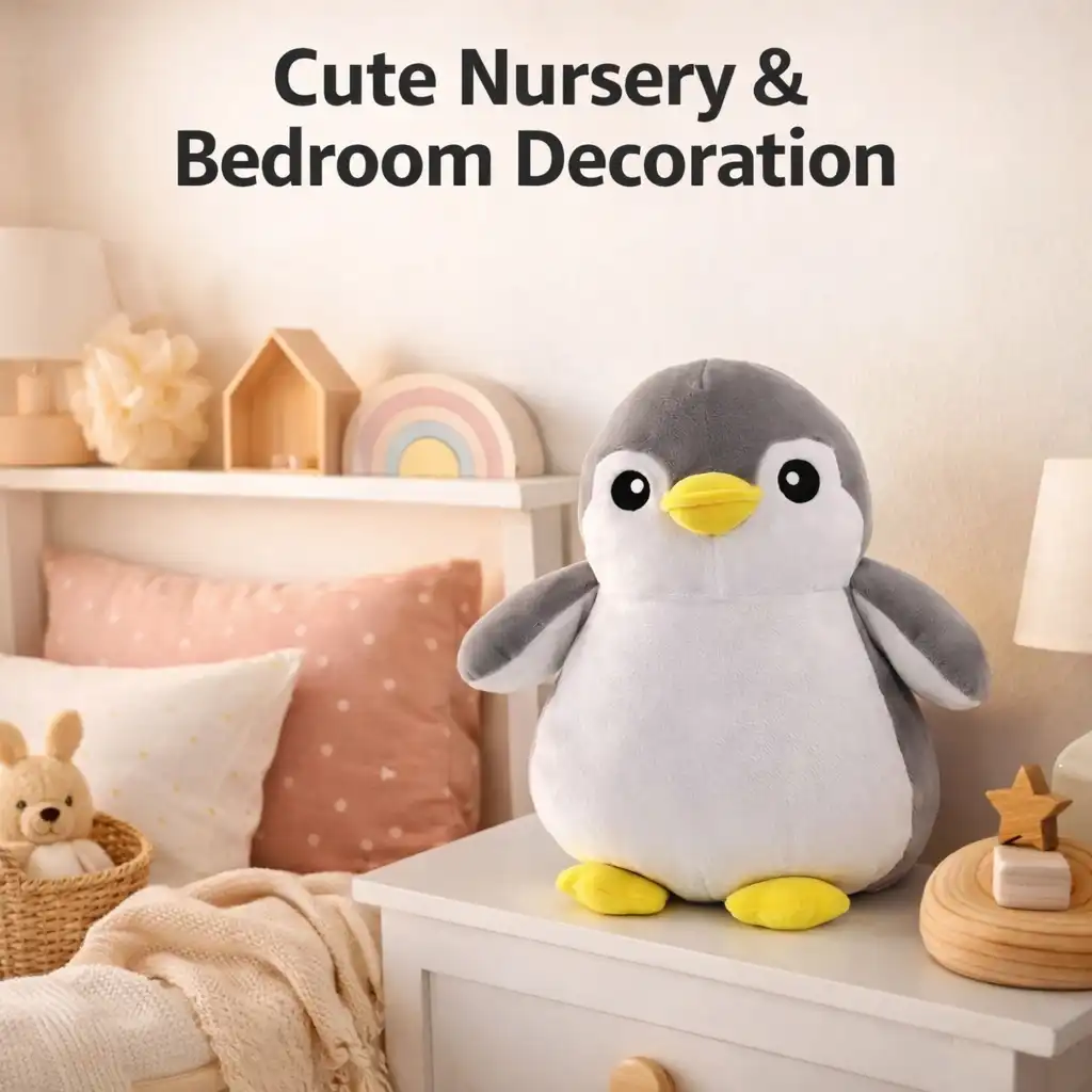 Grey Penguin Soft Toy