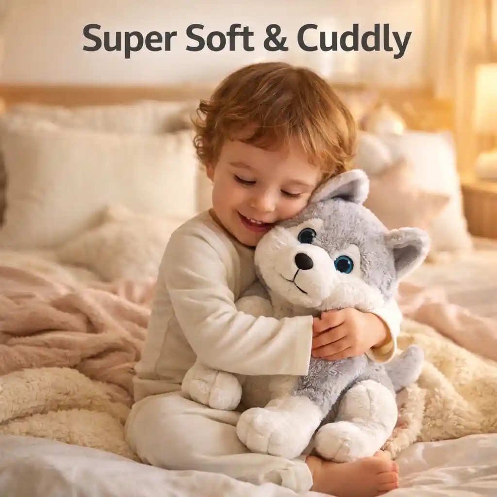 Soft Toy Dog Husky – 35cm Cute Stuffed Puppy