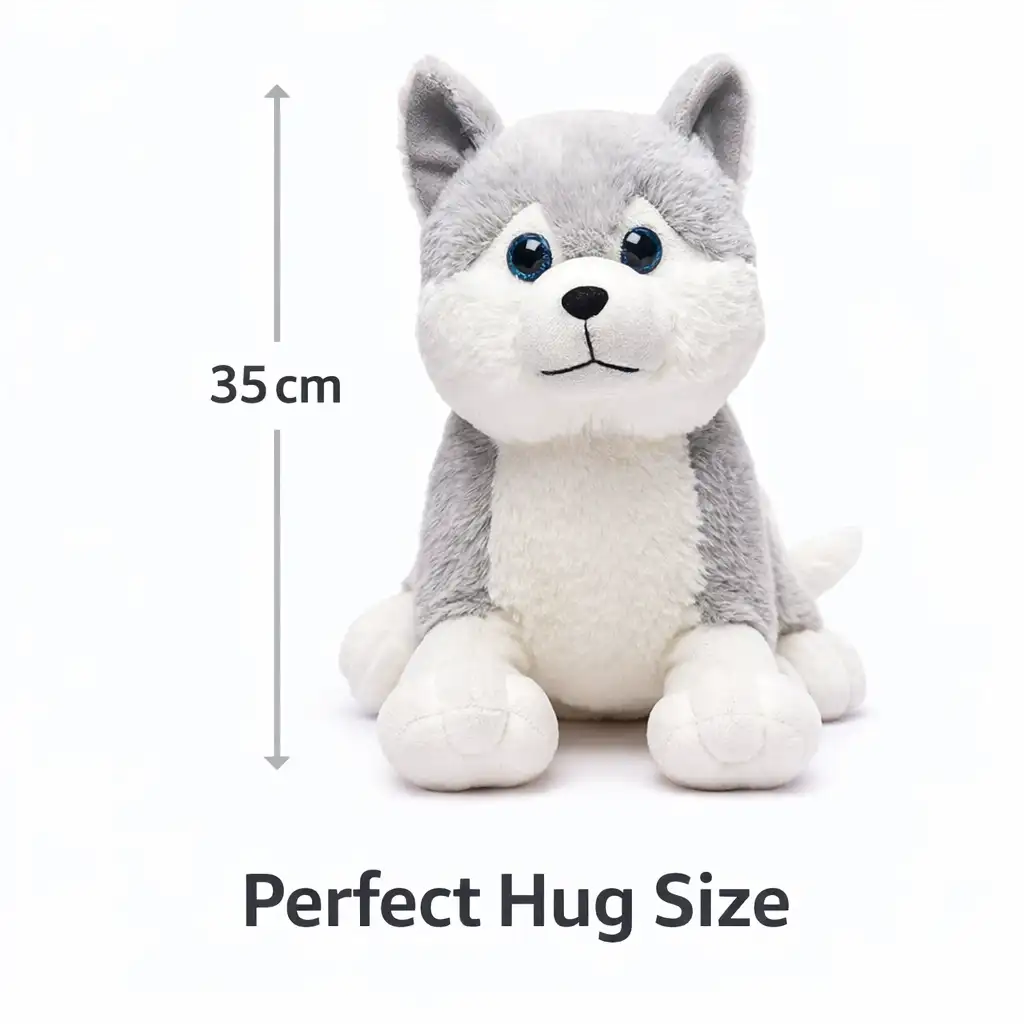 Soft Toy Dog Husky – 35cm Cute Stuffed Puppy