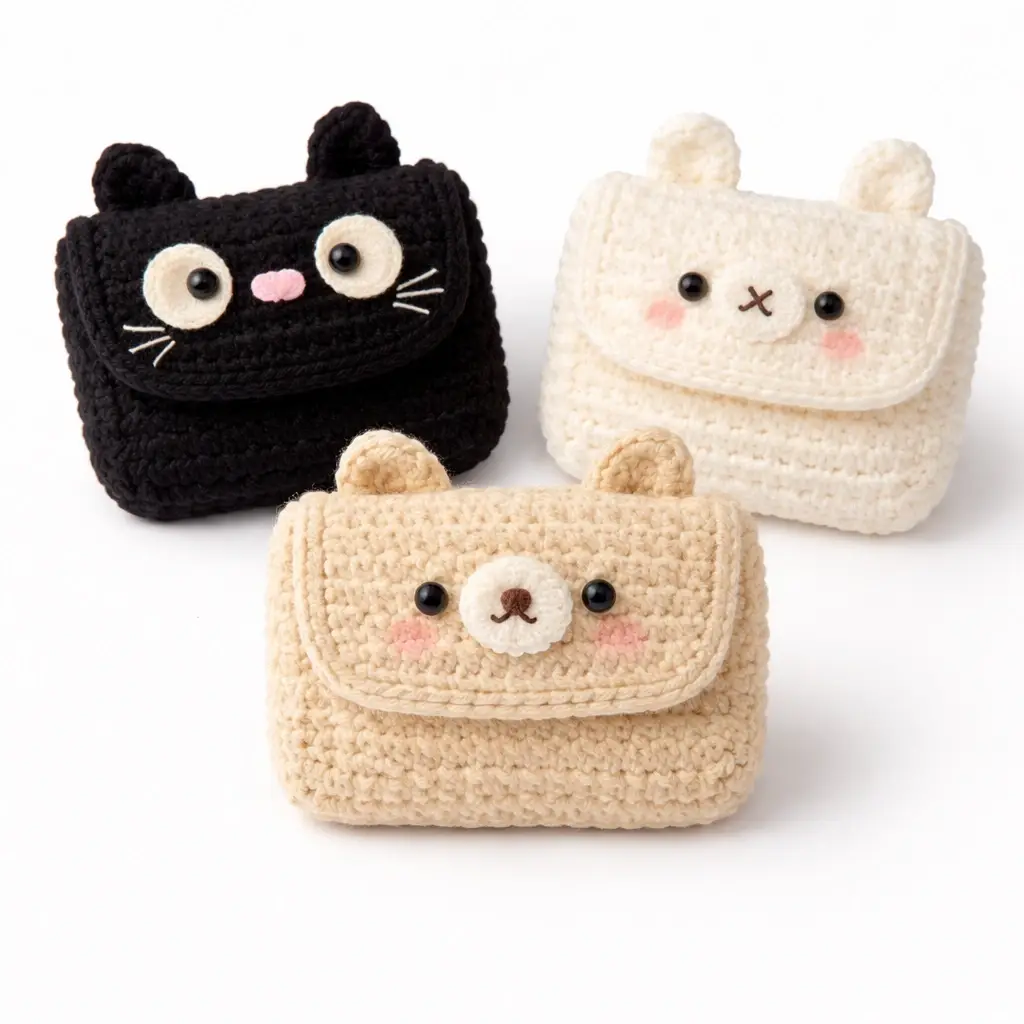 Cute Crochet Wallet Pouch Handmade Amigurumi