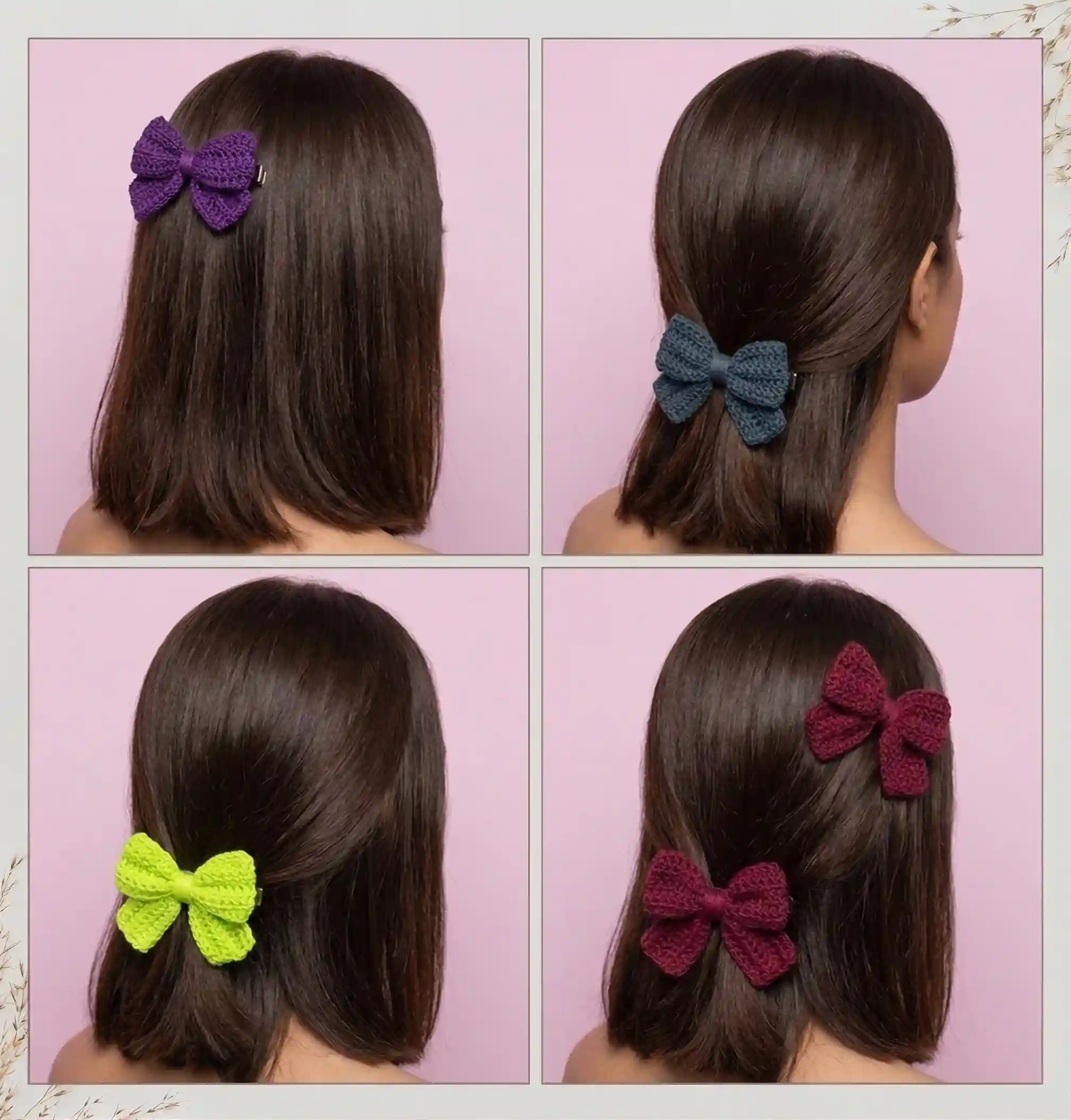 Handmade Crochet Hair Bow Cute Gift Accessory