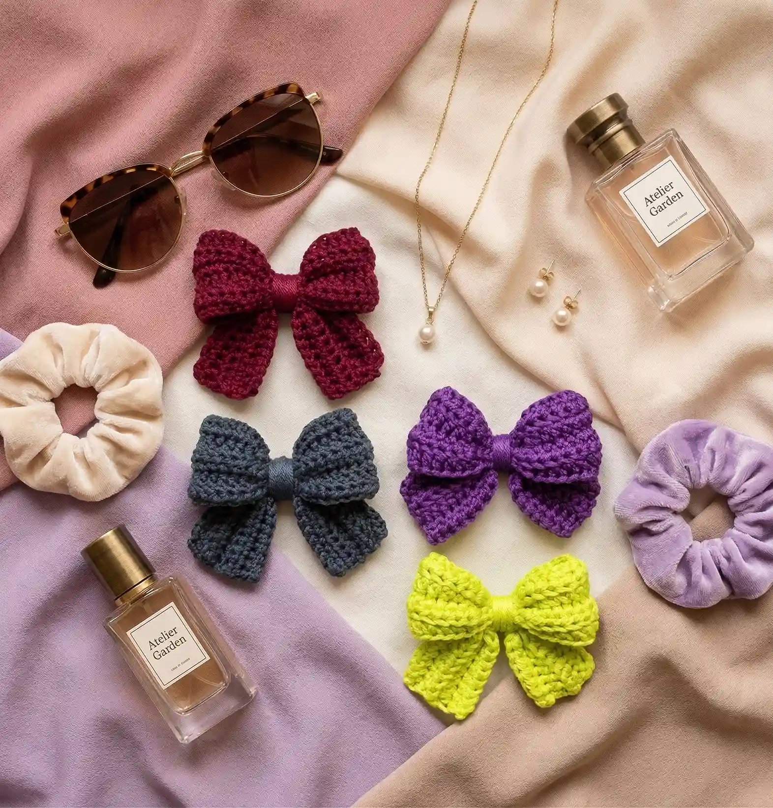 Handmade Crochet Hair Bow Cute Gift Accessory