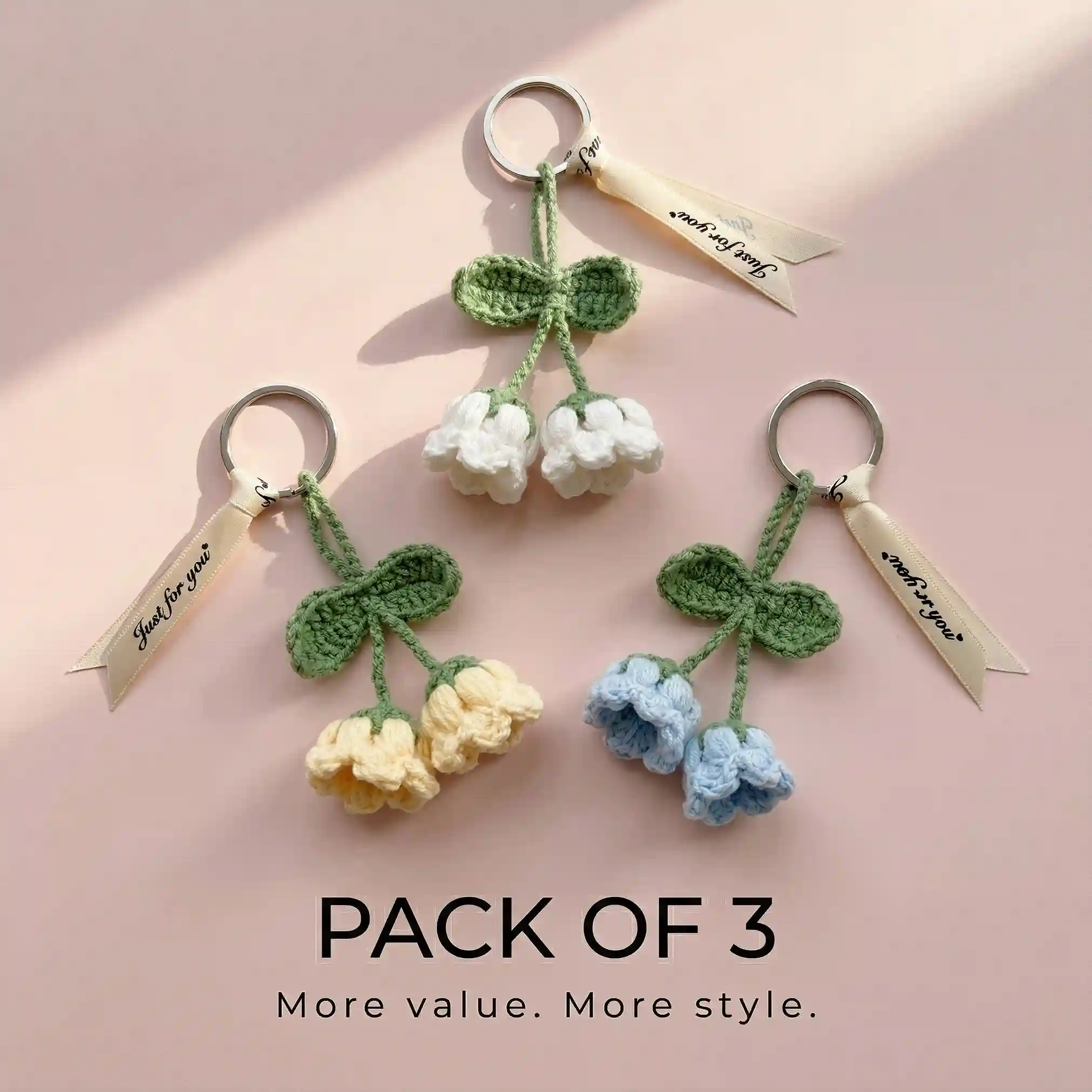 Handmade Crochet Keychain Gift - lily flower