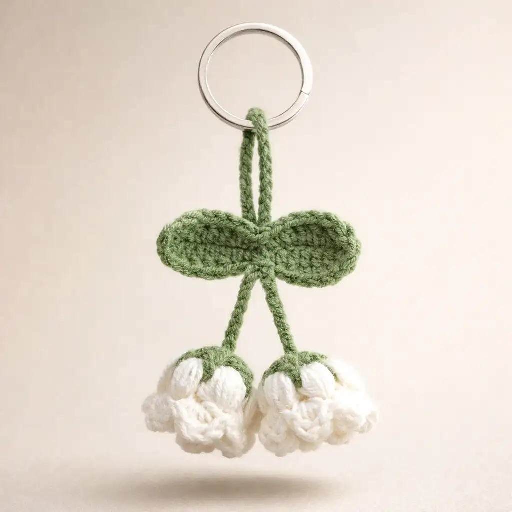 Handmade Crochet Keychain Gift - lily flower